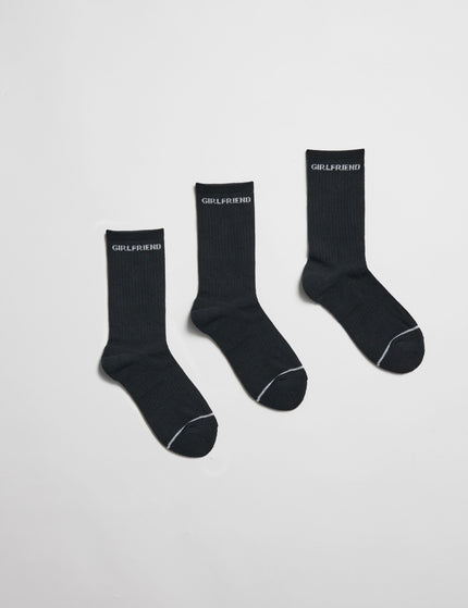 Girlfriend Collective Crew Sock 3 Pack - Blackimages1- The Sports Edit