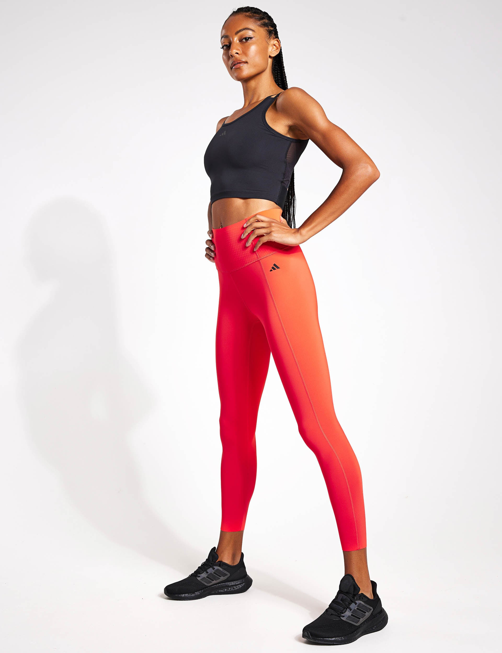adidas, Pants & Jumpsuits, Adidas Aeroready Women Neon Orange Size M  Capri Compression Running Leggings New