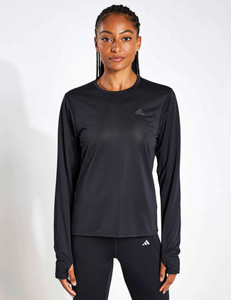 Run Icons Running Long-Sleeve Top - Black