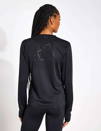 Run Icons Running Long-Sleeve Top - Black