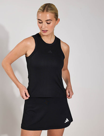 adidas All Gym Seasonal Rib Tight Fit Tonal 3-Stripes Tank Top - Blackimages1- The Sports Edit