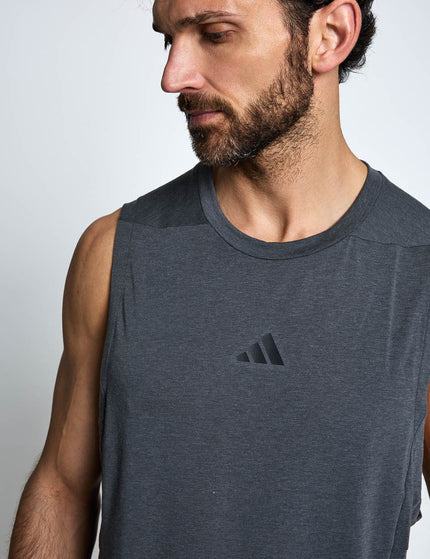 adidas Designed For Training Workout Tank Top - Dark Grey Heather/Solid Greyimages3- The Sports Edit