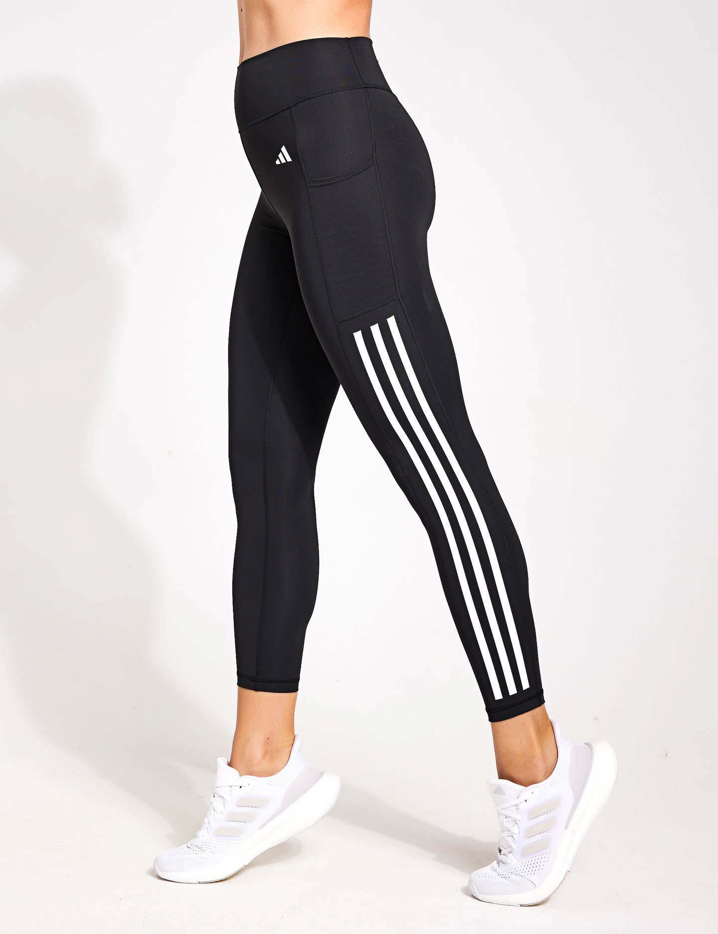 adidas | Optime 3-Stripes Leggings - Black | The Sports Edit
