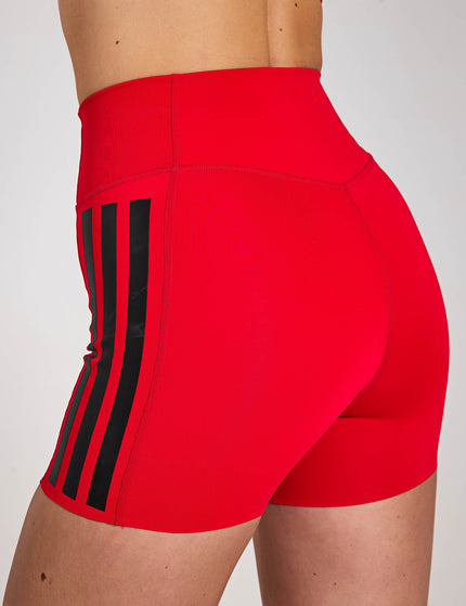 adidas Optime 3-Stripes 1/4 Short Leggings - Pure Rubyimages2- The Sports Edit