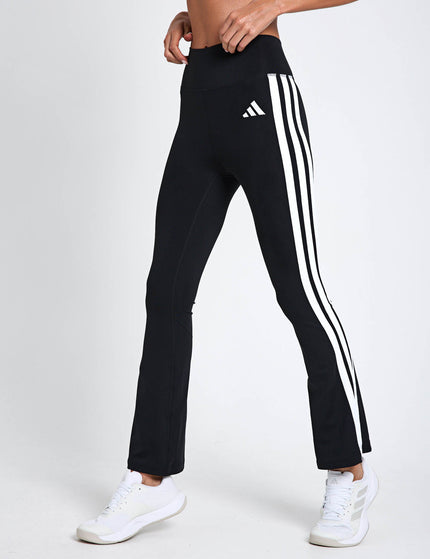 adidas Optime Essentials 3-Stripes Flared Leggings - Black/Whiteimages1- The Sports Edit