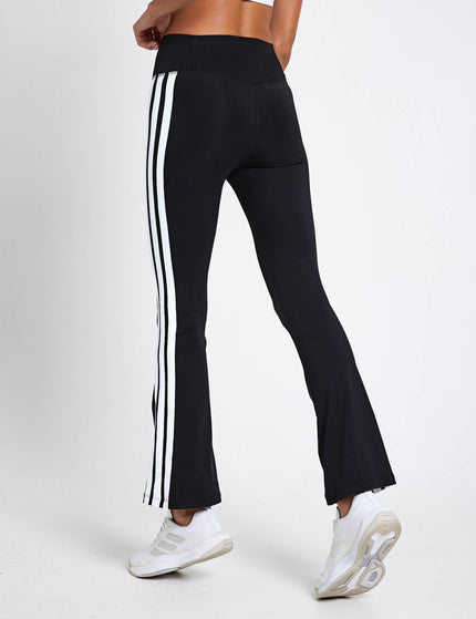 adidas Optime Essentials 3-Stripes Flared Leggings - Black/Whiteimages2- The Sports Edit