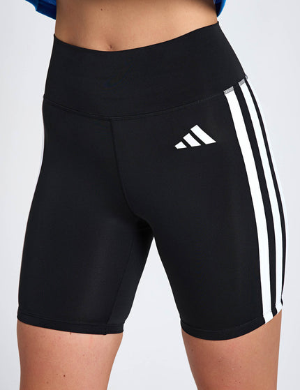 adidas Optime Essentials 3-Stripes Short Leggings - Black/Whiteimages1- The Sports Edit