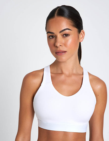 adidas Optime Essentials Workout High Support Bra - Whiteimages2- The Sports Edit