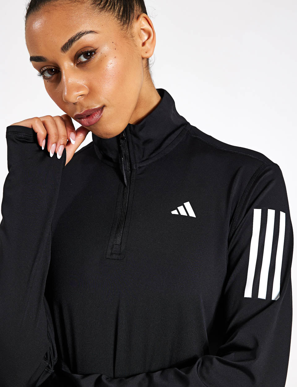 adidas Own the Run Half-Zip Longsleeve- Black The Sports Edit