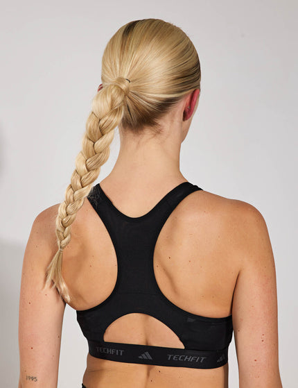 adidas Techfit Medium-Support High-Neck Print Bra - Blackimages2- The Sports Edit