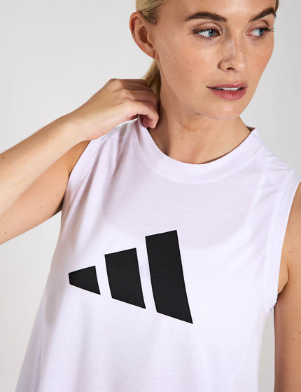 adidas Train Essentials Big Performance Logo Training Tank Top - White/Blackimages3- The Sports Edit