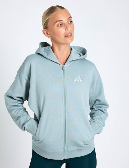adidas ALL SZN Fleece Full-Zip Hoodie - Wonder Sageimages1- The Sports Edit
