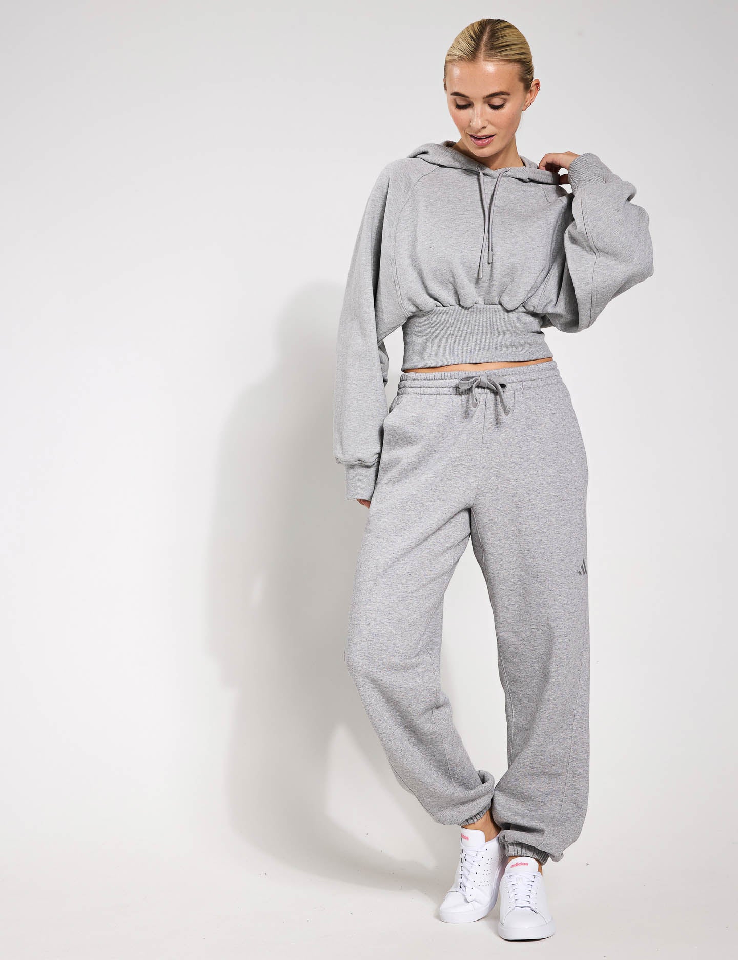 adidas ALL SZN Fleece Loose Joggers Grey Heather The Sports Edit