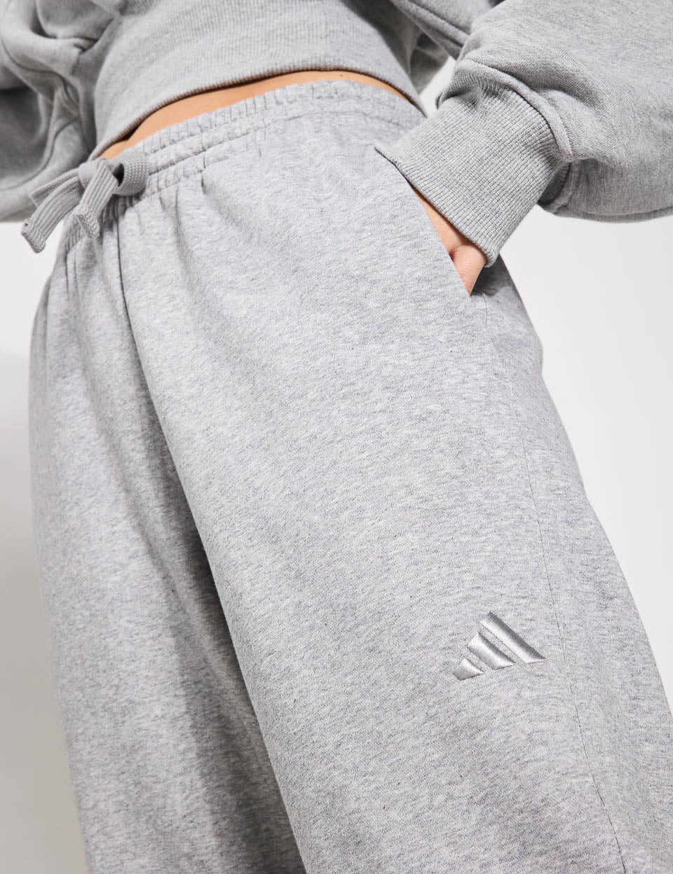 adidas ALL SZN Fleece Loose Joggers Grey Heather The Sports Edit