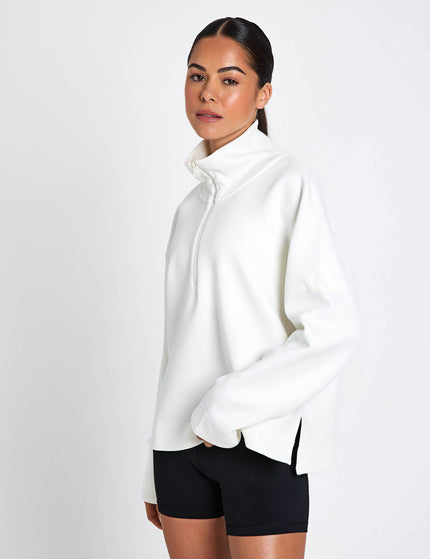 adidas Soft Lux Quarter-Zip - Off Whiteimages5- The Sports Edit