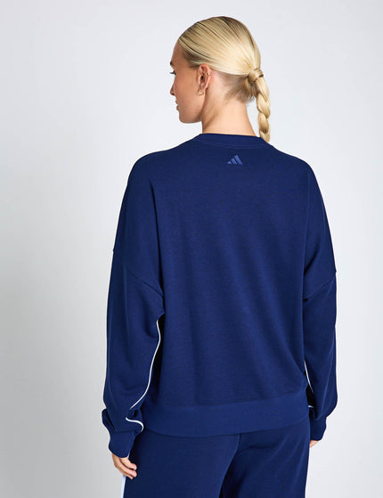 adidas Seasonal Essentials Colorpop Sweatshirt with Embroidered Graphic - Dark Blue/Whiteimages2- The Sports Edit