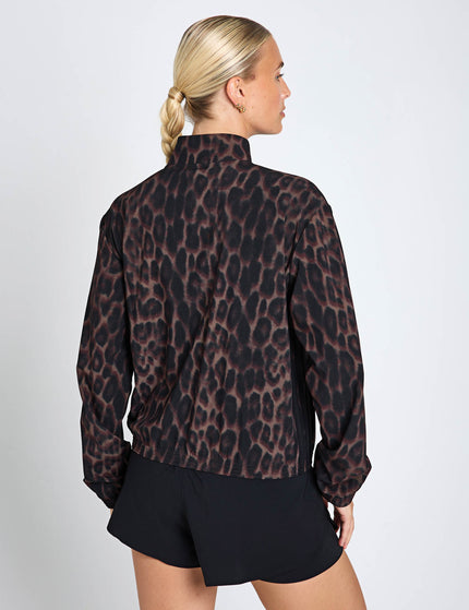 adidas Workout Essentials Leopard Woven Jacket - Earth Strata/Blackimages2- The Sports Edit