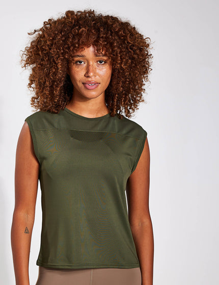 BORN Sira Mesh Tank - Dark Oliveimages1- The Sports Edit