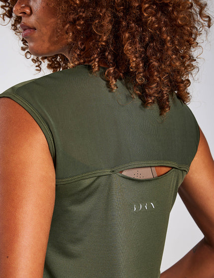 BORN Sira Mesh Tank - Dark Oliveimages4- The Sports Edit