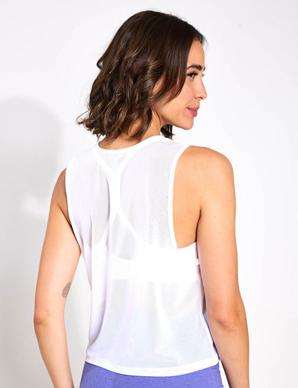 Beyond Yoga Show Off Mesh Tank - Whiteimages2- The Sports Edit