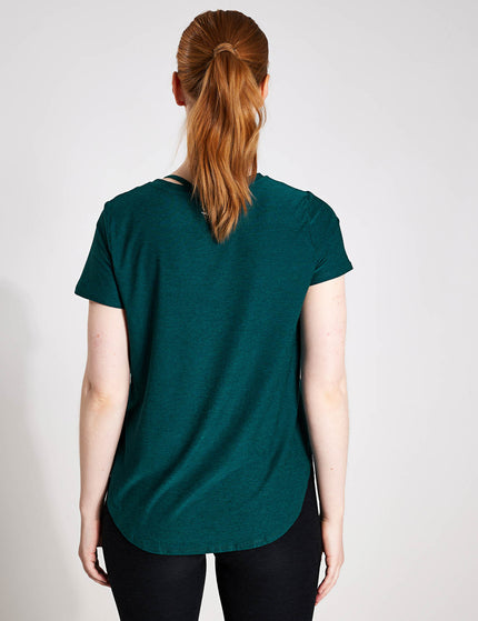 Beyond Yoga Featherweight On the Down Low Tee - Lunar Teal Heatherimages2- The Sports Edit