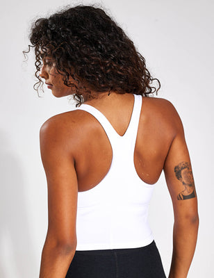 Spacedye Refocus Cropped Tank - Cloud White