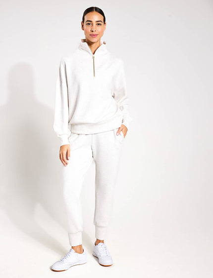 Varley Hawley Half Zip Sweat - Ivory Marlimages4- The Sports Edit