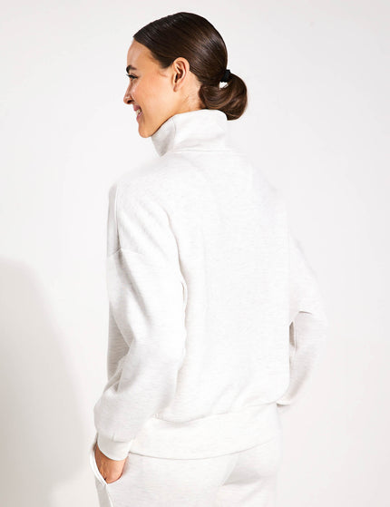 Varley Hawley Half Zip Sweat - Ivory Marlimages2- The Sports Edit