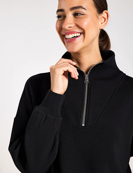 Varley Hawley Half Zip Sweat - Blackimages5- The Sports Edit