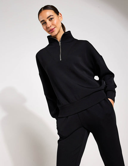 Varley Hawley Half Zip Sweat - Blackimages6- The Sports Edit