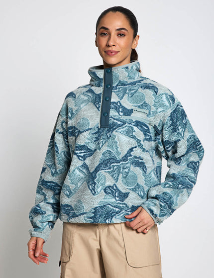 Columbia Helvetia II Cropped Sherpa Half Snap Printed Fleece - Marine Light/Sunscapeimages3- The Sports Edit