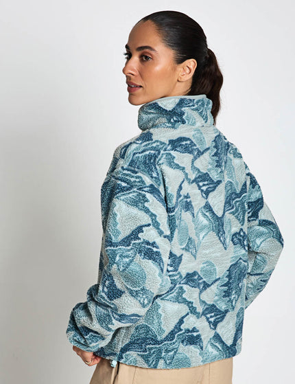 Columbia Helvetia II Cropped Sherpa Half Snap Printed Fleece - Marine Light/Sunscapeimages2- The Sports Edit