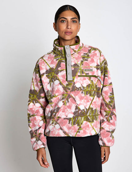 Columbia Helvetia II Cropped Sherpa Half Snap Printed Fleece - Pink Agate/Florascopeimages1- The Sports Edit