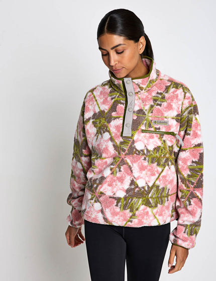 Columbia Helvetia II Cropped Sherpa Half Snap Printed Fleece - Pink Agate/Florascopeimages5- The Sports Edit