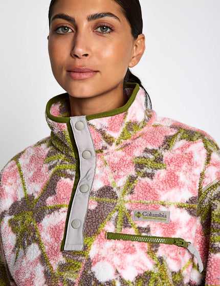 Columbia Helvetia II Cropped Sherpa Half Snap Printed Fleece - Pink Agate/Florascopeimages3- The Sports Edit