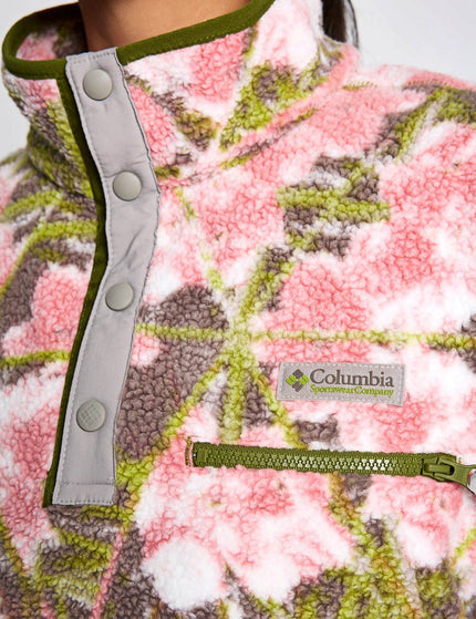 Columbia Helvetia II Cropped Sherpa Half Snap Printed Fleece - Pink Agate/Florascopeimages4- The Sports Edit
