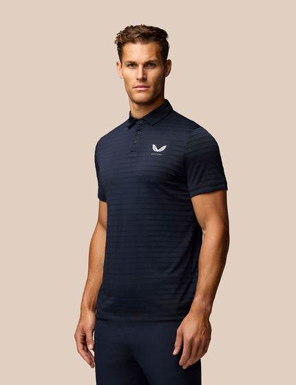 Castore Pinnacle Pique Stripe Polo - Navy/Whiteimages1- The Sports Edit