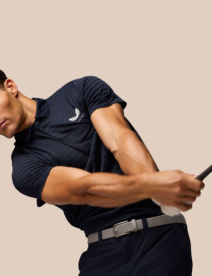 Castore Pinnacle Pique Stripe Polo - Navy/Whiteimages5- The Sports Edit