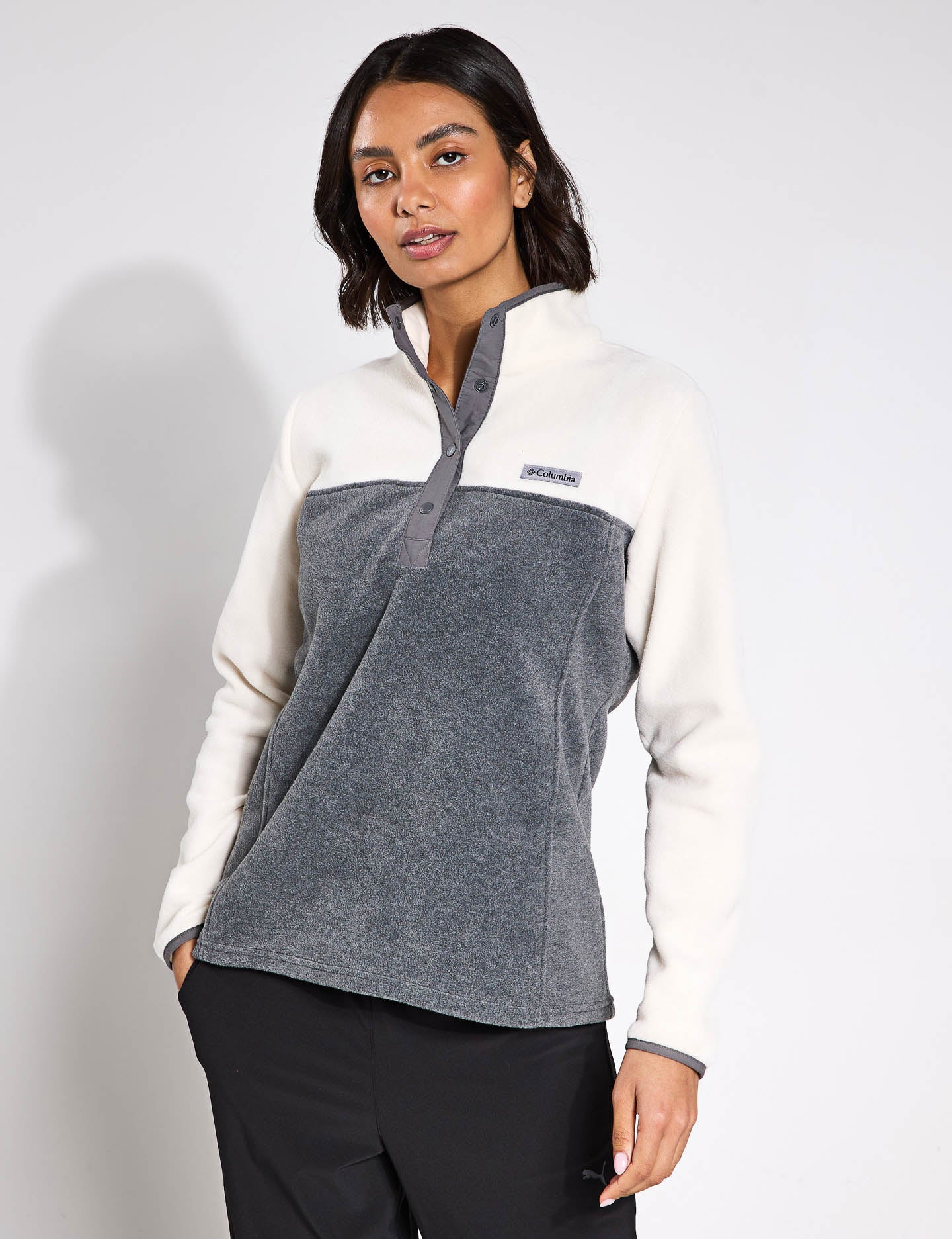 Columbia Benton Springs II half snap pull over fleece in dark stone and Columbia Benton Springs II half snap pull over fleece in dark stone and