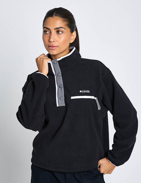 Columbia | Helvetia II Crop Half Snap Fleece - Black | The Sports Edit