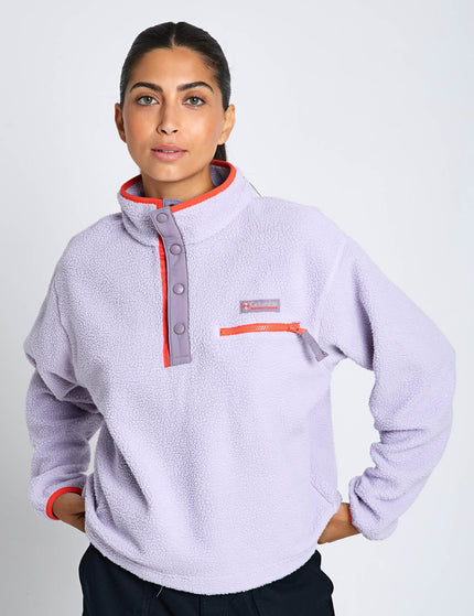 Columbia Helvetia II Cropped Sherpa Half Snap Fleece - Lavender Pearl/Shale Purple/Zingimages1- The Sports Edit