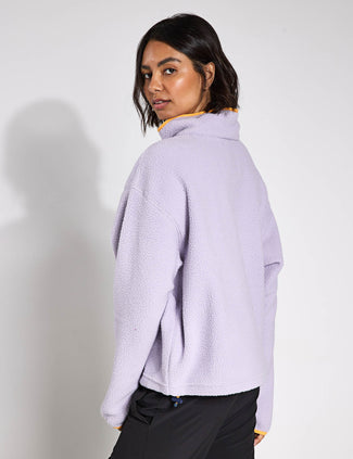 Helvetia II Cropped Sherpa Half Snap Fleece - Lavender Pearl