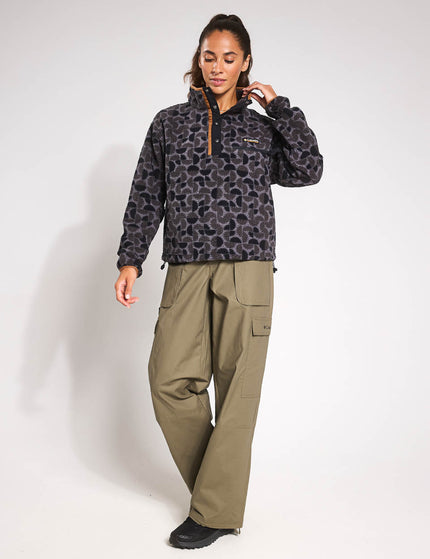 Columbia Helvetia II Cropped Sherpa Half Snap Printed Fleece - Black Retroscapeimages4- The Sports Edit