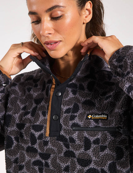 Columbia Helvetia II Cropped Sherpa Half Snap Printed Fleece - Black Retroscapeimages3- The Sports Edit