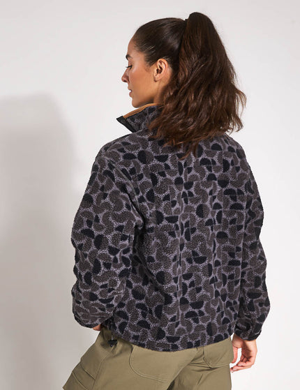 Columbia Helvetia II Cropped Sherpa Half Snap Printed Fleece - Black Retroscapeimages2- The Sports Edit