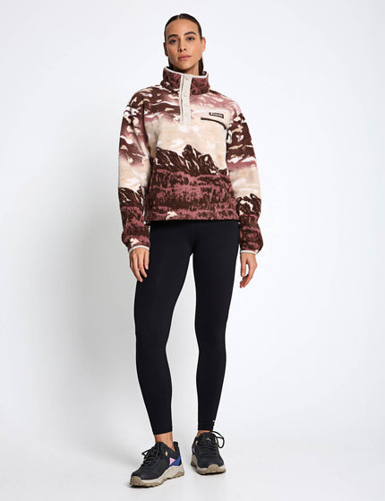 Columbia Helvetia II Cropped Sherpa Half Snap Printed Fleece - Tobacco Sisters/Dark Stoneimages4- The Sports Edit
