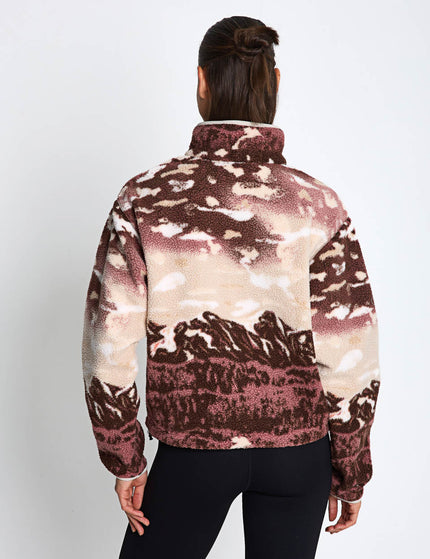 Columbia Helvetia II Cropped Sherpa Half Snap Printed Fleece - Tobacco Sisters/Dark Stoneimages2- The Sports Edit