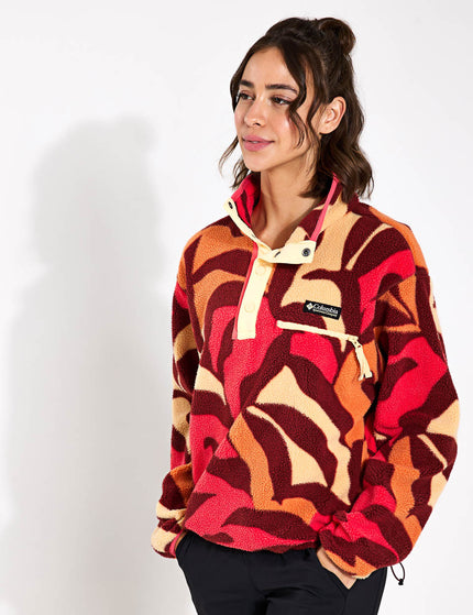 Columbia Helvetia Cropped Half Snap Fleece - Spice Floristic Print/Sunkissed/Juicyimages1- The Sports Edit