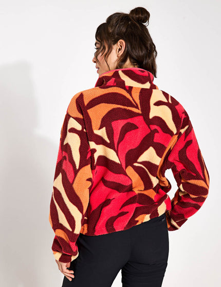 Columbia Helvetia Cropped Half Snap Fleece - Spice Floristic Print/Sunkissed/Juicyimages2- The Sports Edit