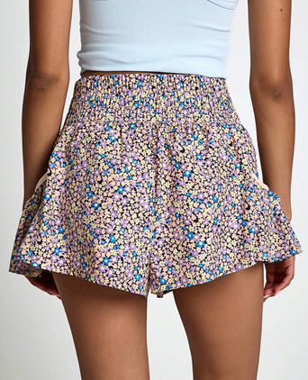 Get Your Flirt On Printed Shorts - Ditsy Peach Combo